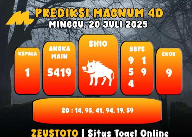 PREDIKSI TOGEL MAGNUM4D HARI INI 20 JULI 2025