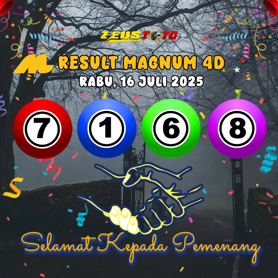 RESULT MAGNUM4D HARI INI RABU 16 JULI 2025