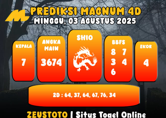PREDIKSI TOGEL MAGNUM4D HARI INI 03 AGUSTUS 2025