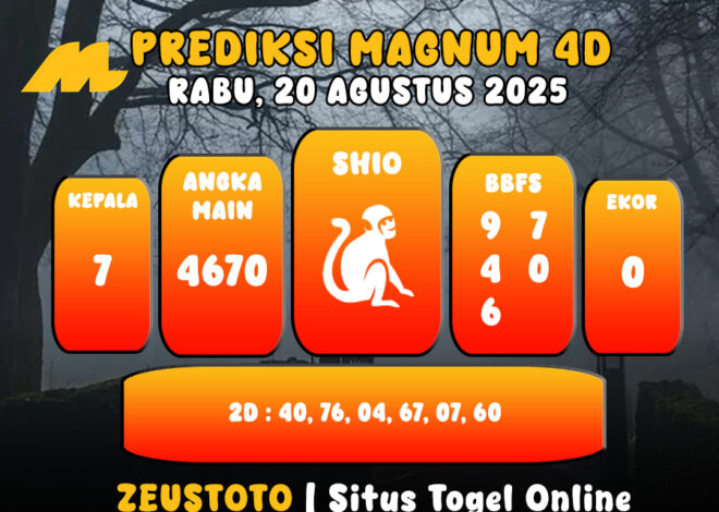 PREDIKSI TOGEL MAGNUM4D HARI INI 20 AGUSTUS 2025