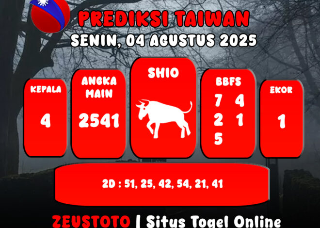 PREDIKSI TOGEL TAIWAN HARI INI 04 AGUSTUS 2025