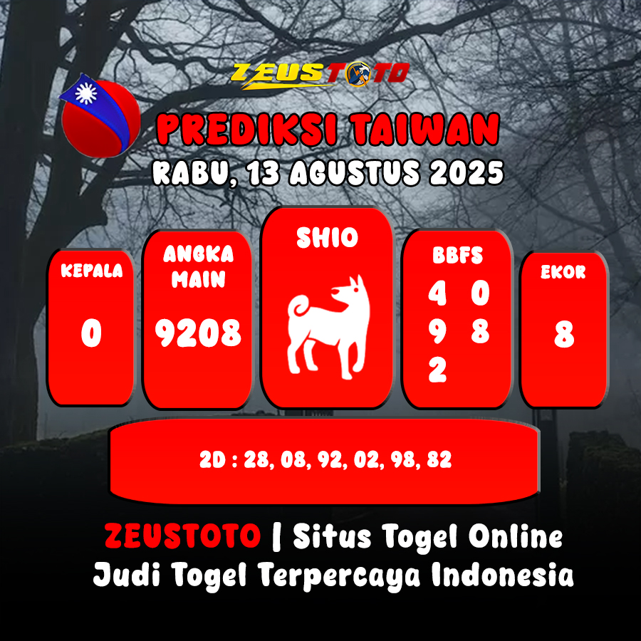 PREDIKSI TOGEL TAIWAN HARI INI 13 AGUSTUS 2025