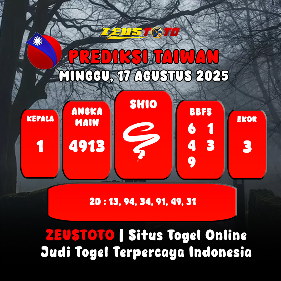 PREDIKSI TOGEL TAIWAN HARI INI 17 AGUSTUS 2025