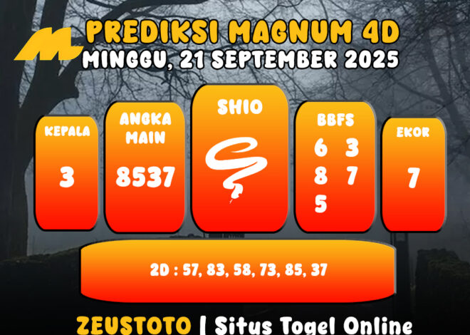 PREDIKSI TOGEL MAGNUM4D HARI INI 21 SEPTEMBER 2025