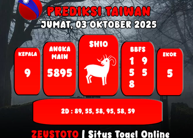 PREDIKSI TOGEL TAIWAN HARI INI 03 OKTOBER 2025