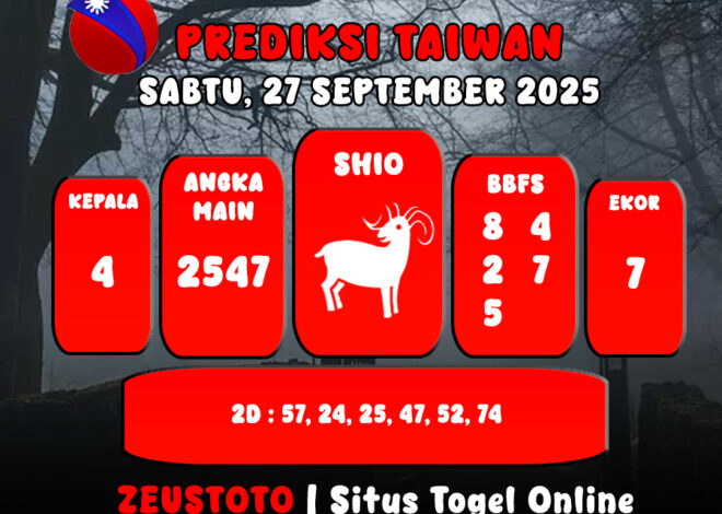 PREDIKSI TOGEL TAIWAN HARI INI 27 SEPTEMBER 2025