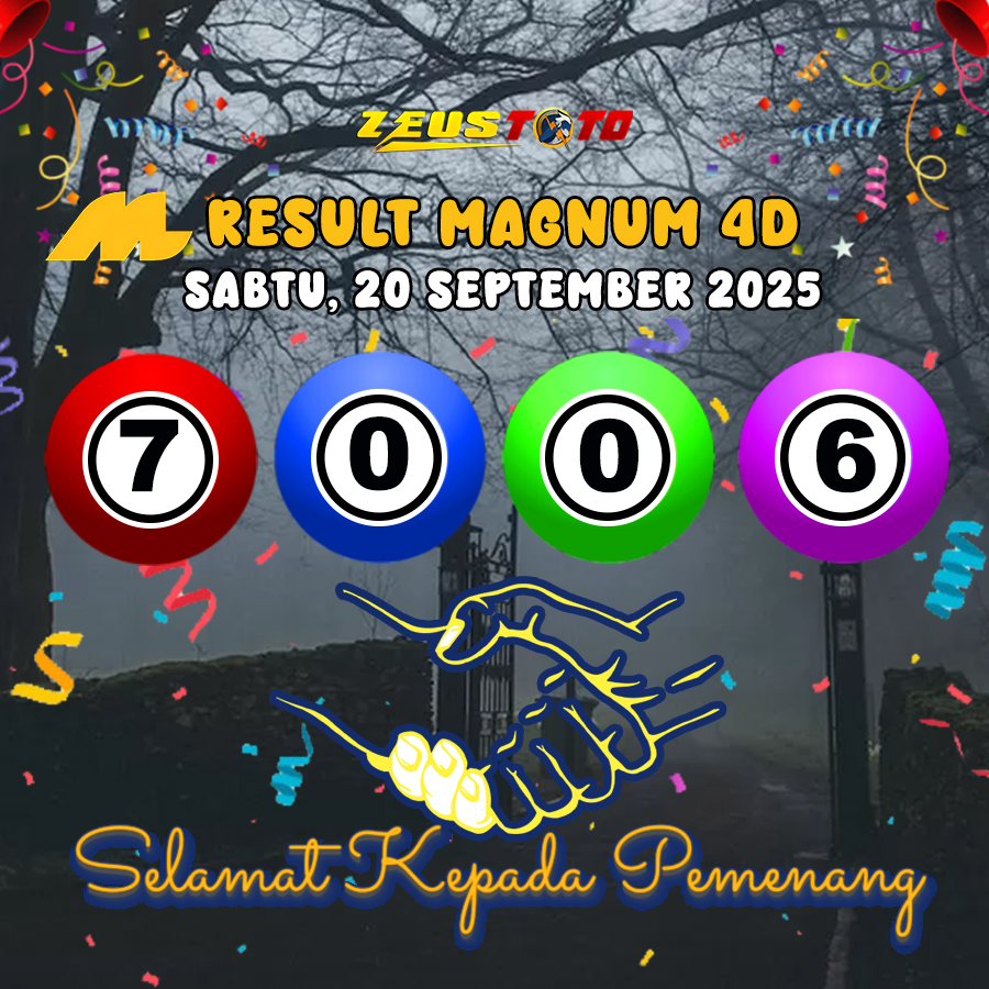 RESULT MAGNUM4D HARI INI SABTU 20 SEPTEMBER 2025