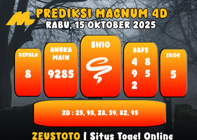 PREDIKSI TOGEL MAGNUM4D HARI INI 15 OKTOBER 2025
