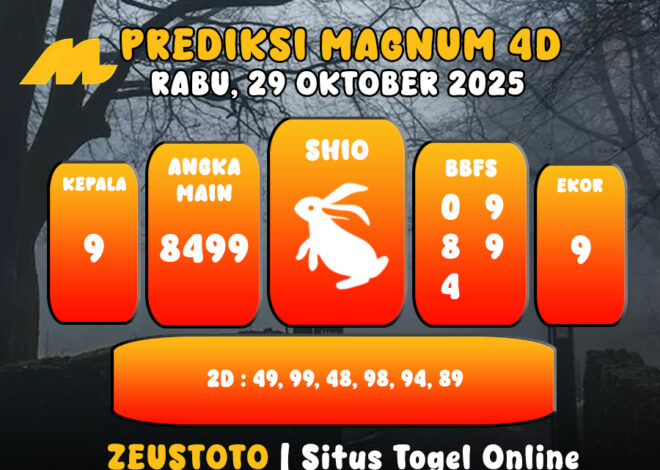 PREDIKSI TOGEL MAGNUM4D HARI INI 29 OKTOBER 2025