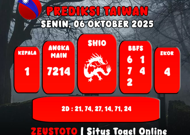 PREDIKSI TOGEL TAIWAN HARI INI 06 OKTOBER 2025