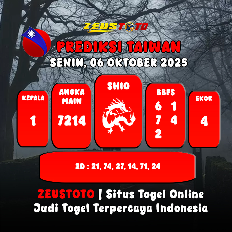 PREDIKSI TOGEL TAIWAN HARI INI 06 OKTOBER 2025