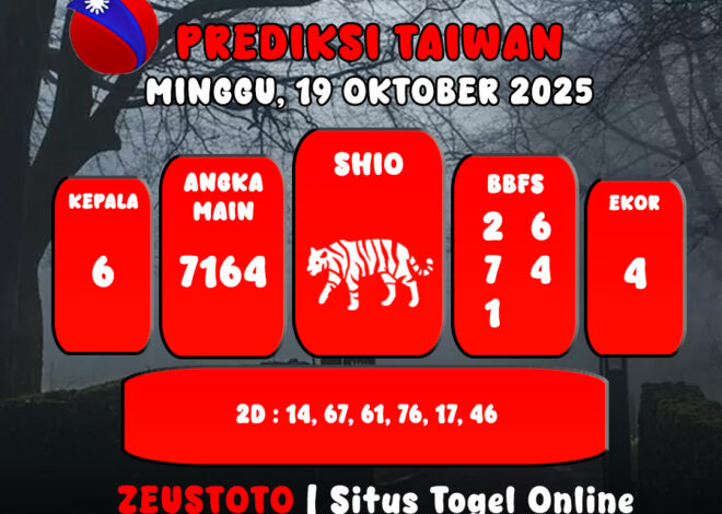 PREDIKSI TOGEL TAIWAN HARI INI 19 OKTOBER 2025